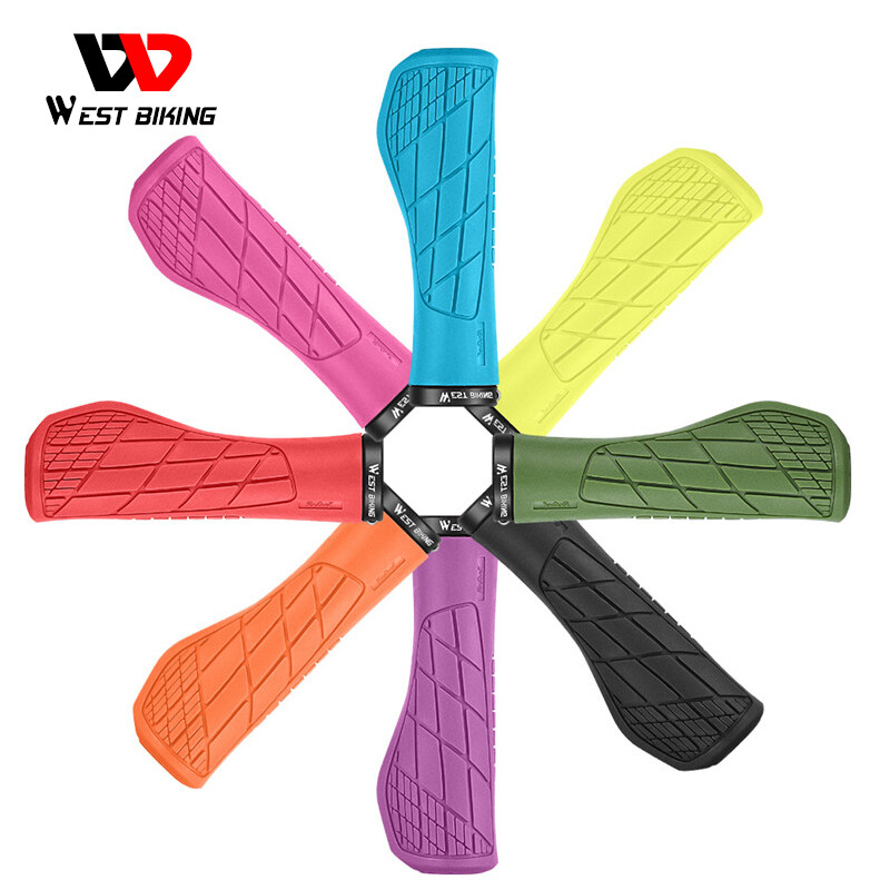 WEST BIKING Bicycle Handlebar Grips Ergonomic Lock-on Rubber Cycling Bike Grips
