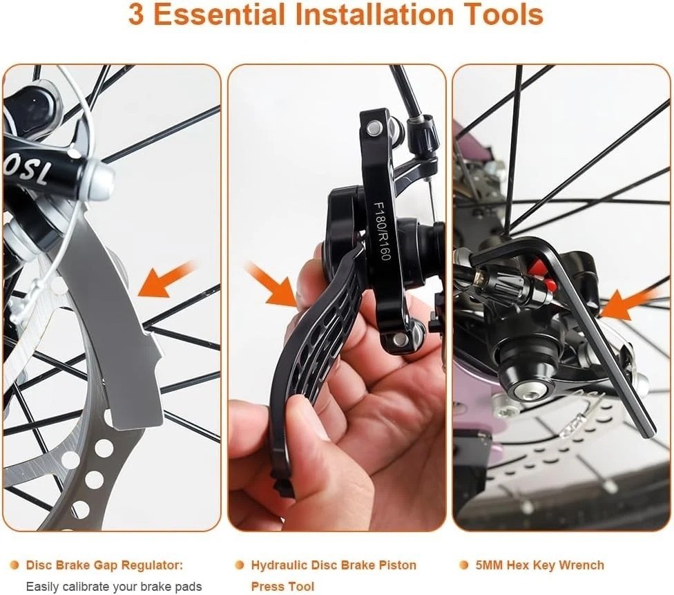 4 Pairs Bike Brake Pads, Resin Semi-Metal Bicycle Disc Brake Pads Ebike Brake