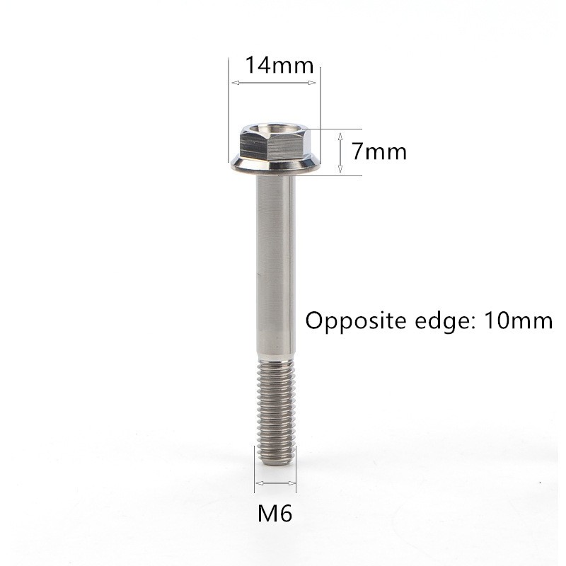 M6 Titanium Bolts Flange Hex Head Screw 10 15 20 25 30 35mm Grade 5 Ti Fastener