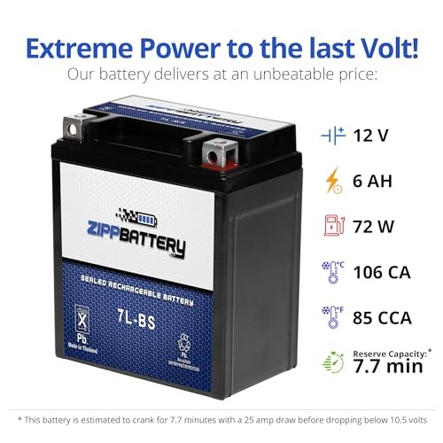 YTX7L-BS 12V 85 CCA AGM – Maintenance-Free 6Ah Battery for ATV, AGM Battery