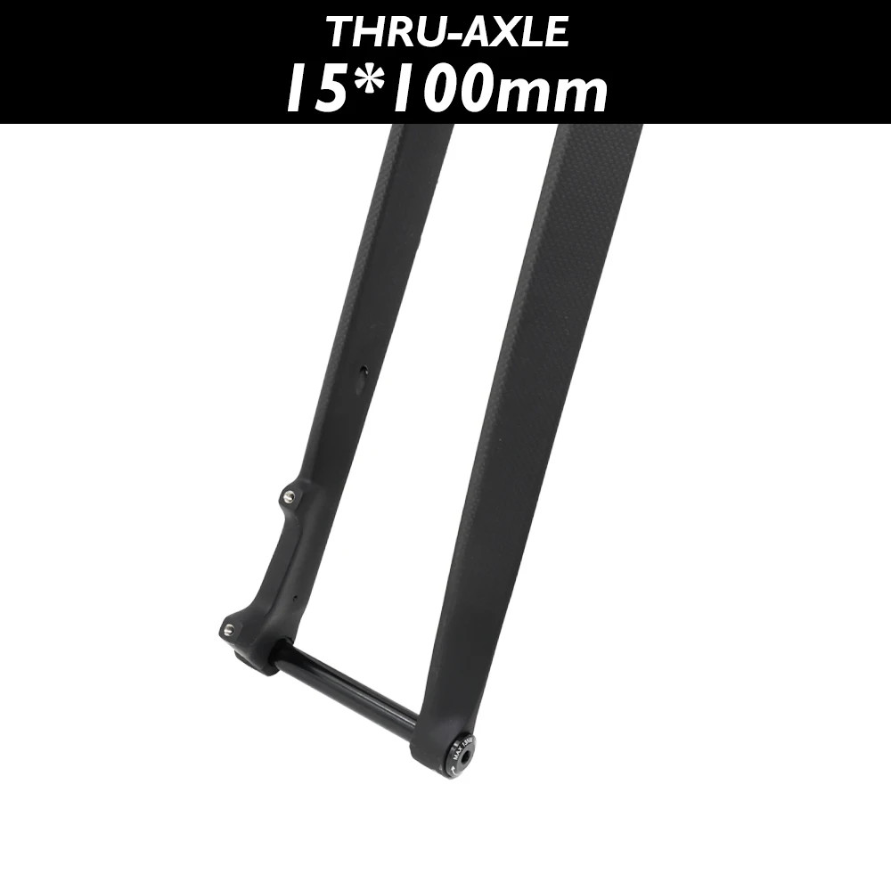 26/27.5/29 Inches Carbon MTB Fork Thru Axle 15*100mm Straight/Conical Disc Brake