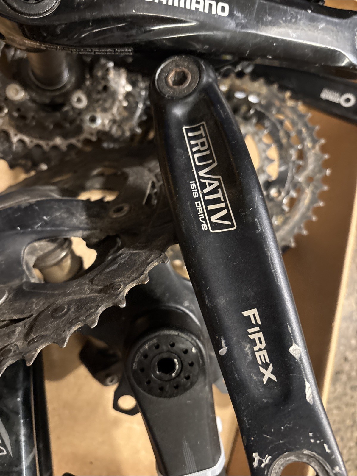 Lot of 7 Bike Cranks Shimano Praxis Etc. Some With Sprockets. Grip And Rip !!!!