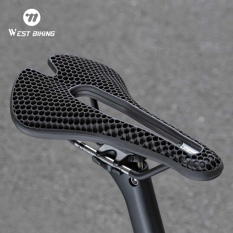 WEST BIKING Bicycle Saddle 3D Honeycomb Hollow MTB Road Bike Seat Cushion Orange