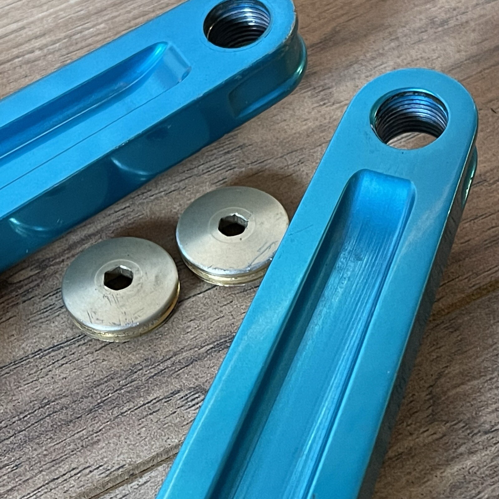 Vintage Kooka CNC Anodized Turquoise Red Crankset 175 94/58 BCD 20 32 42 VRC