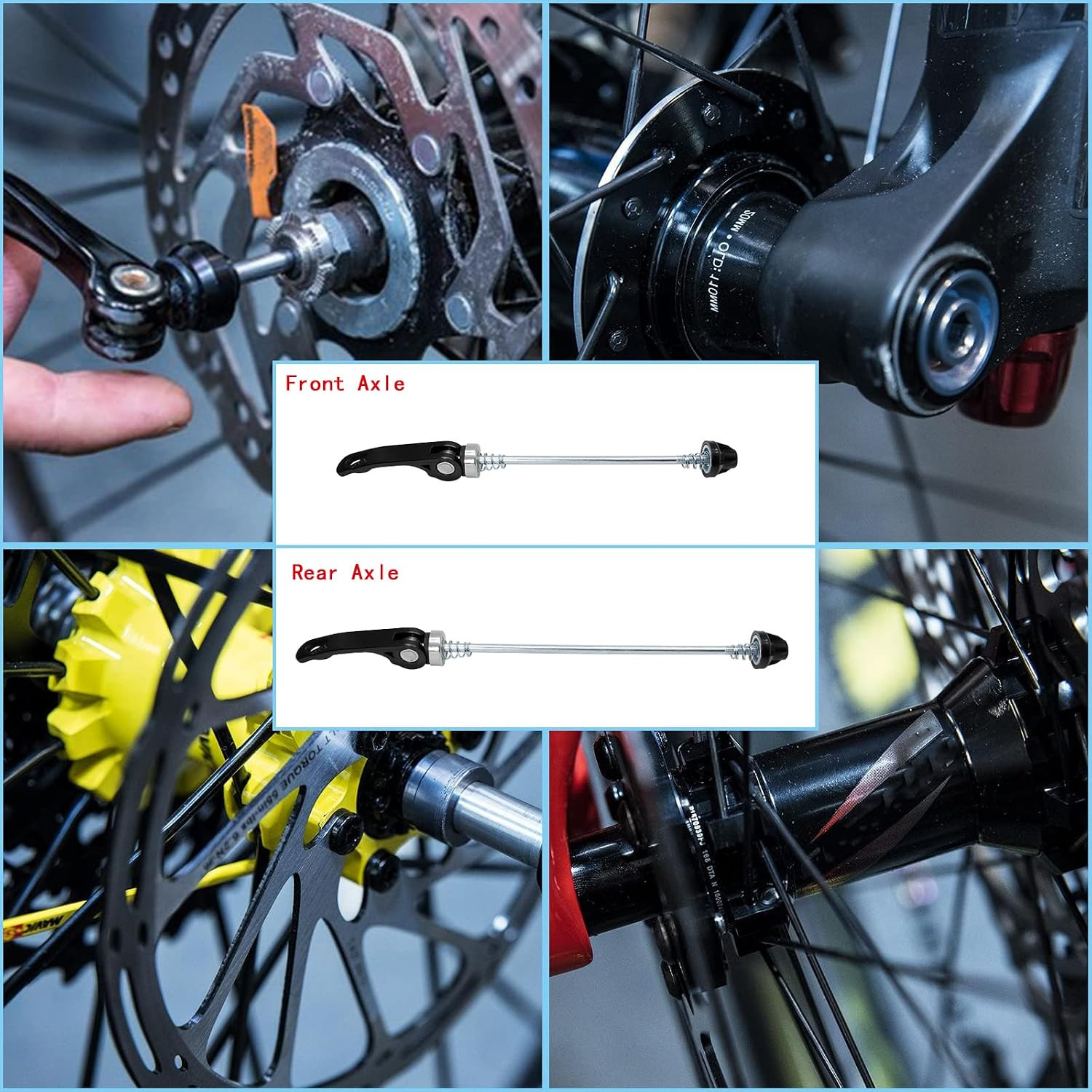 1Pair Quick Release Bicycle Hubs Bike Wheel Hub Front and Rear Skewers Clip Kit