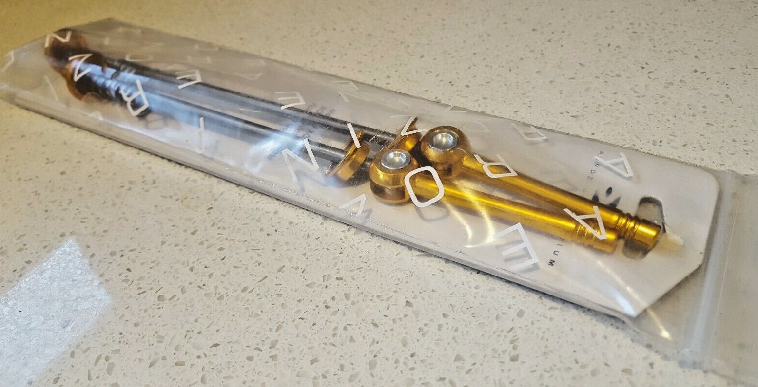 SKEWERS, Titanium & Alloy, «AEROZINE» 45 g, a pair, Quality, Strong & Gold Anod.