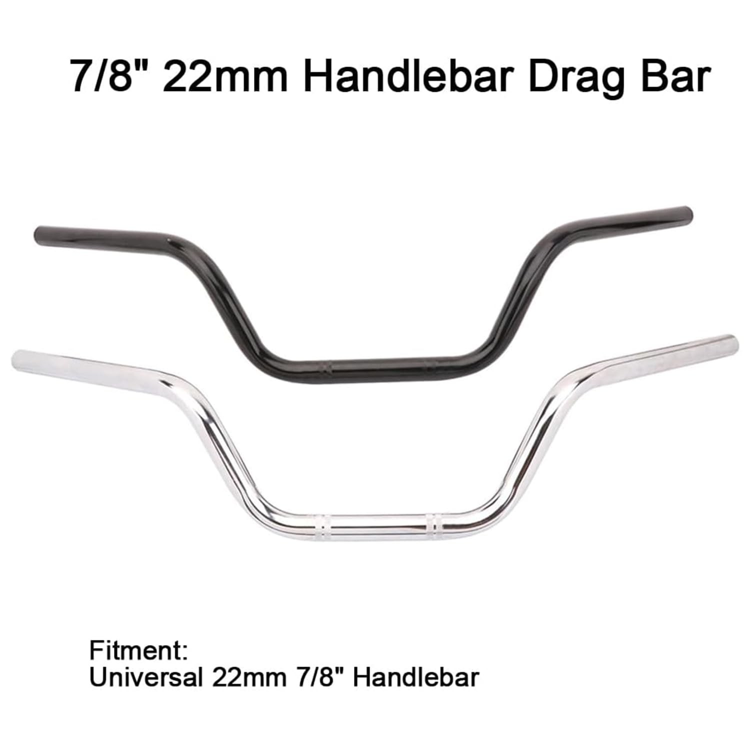 7/8″ Chrome Motorcycle Drag Style High Rise Tracker Handlebars Universal Fit