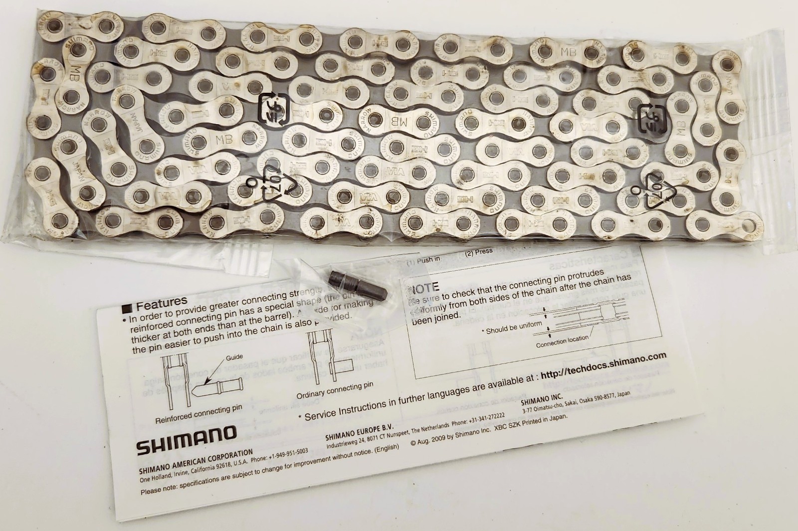 NOS NIB Shimano XTR M900-950, Dura Ace 7400 CN-HG91 Chain 6/7/8 Speed 116L w/Pin