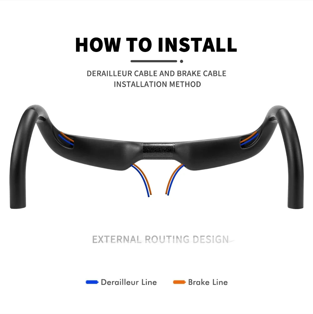 Ultralight Carbon Fiber Road Bicycle Handlebar Internal Routing Drop Handlebar