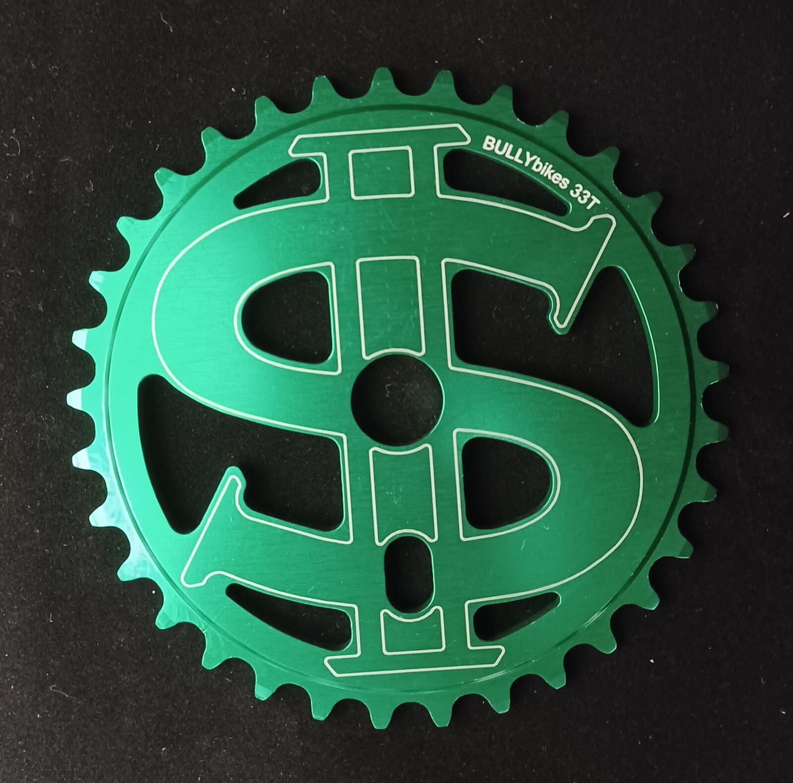 BULLY BMX BIG MONEY SPROCKET GEAR 19mm spindle USA Made! 3/32″ 33 tooth GREEN