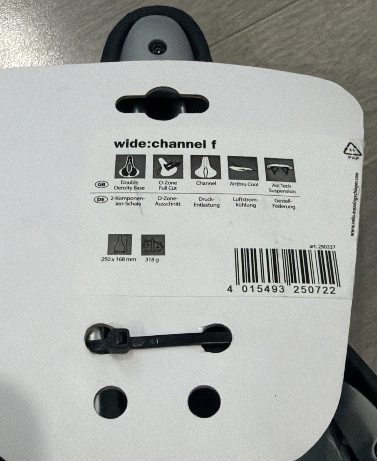 Velo WC Touring Saddle 250 x 168mm, 318g, Black Brand New!