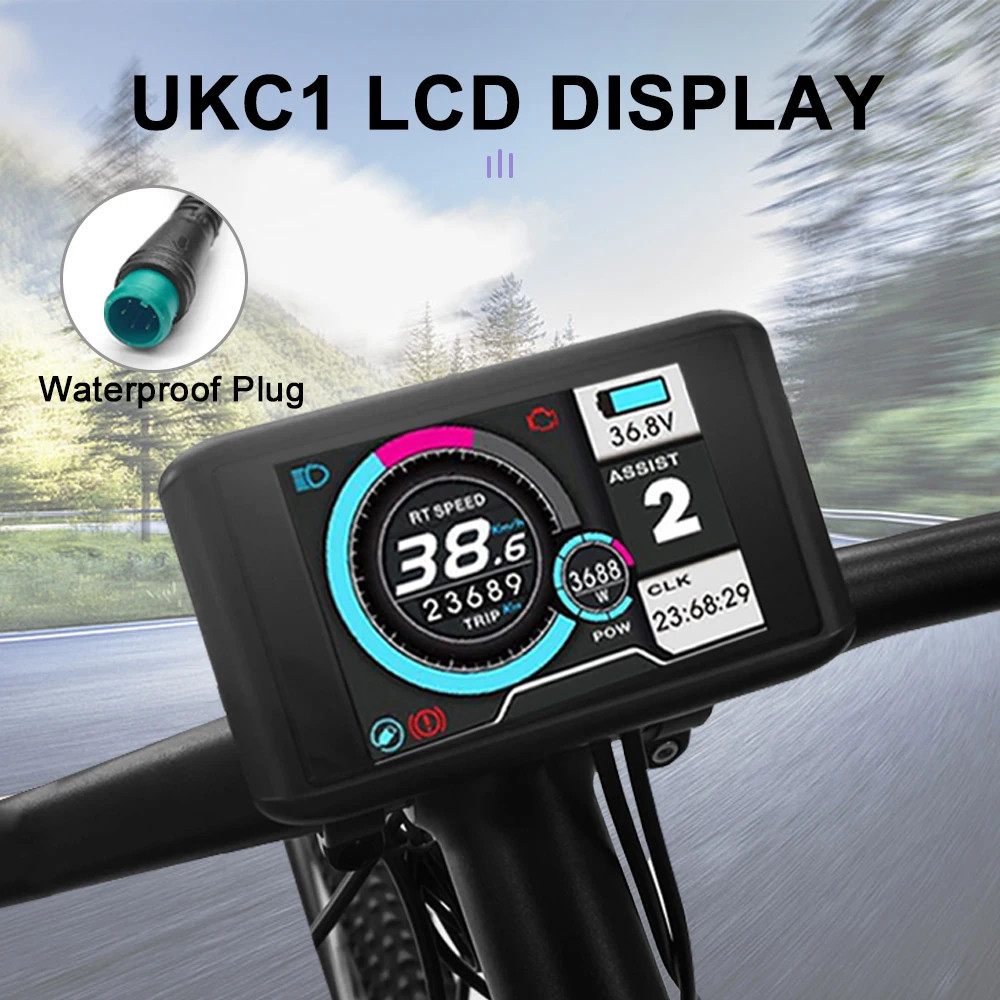 E-bike Display S866 S900 UKC1 LCD Display 24V-48V SM/Waterproof Connection Plug