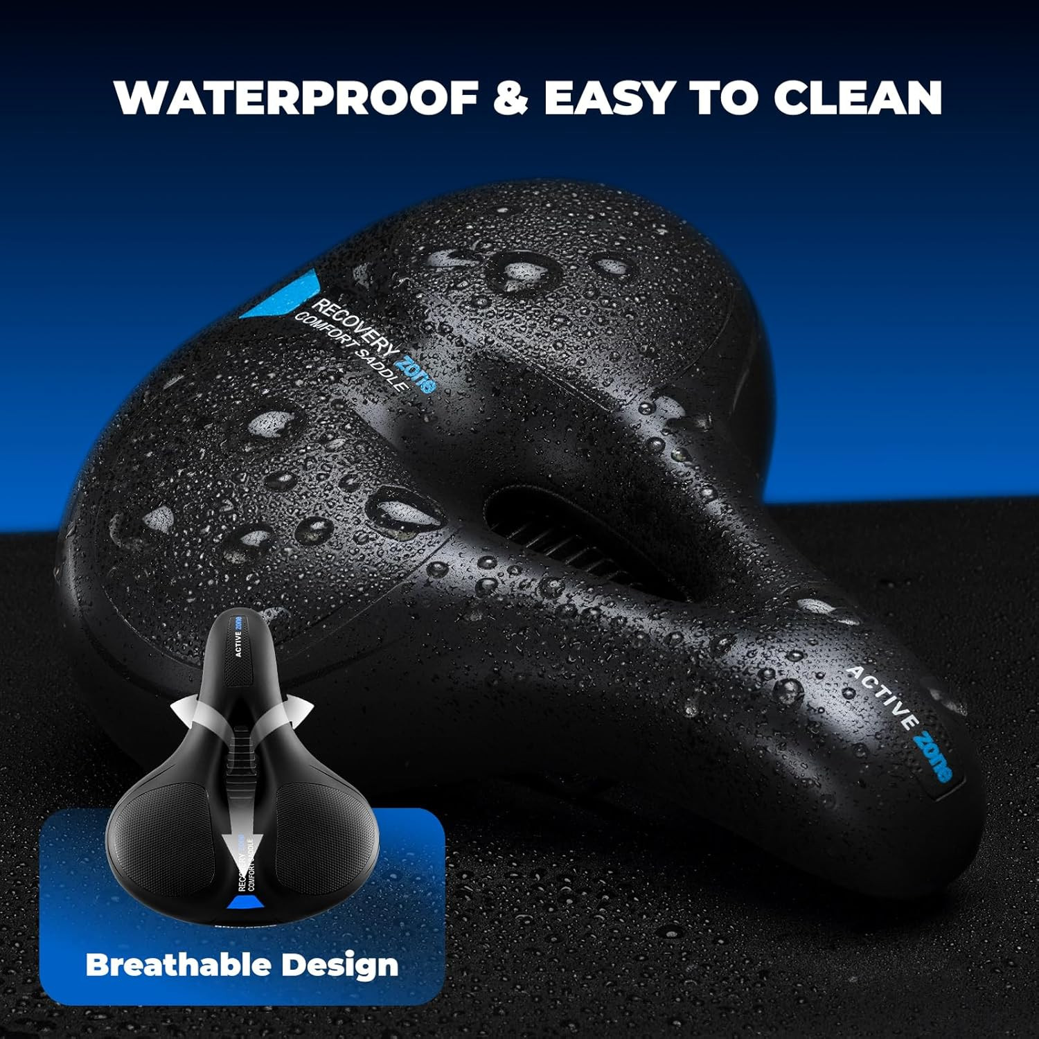 ROCKBROS Bike Seat Cushion for Men Women with Dual Shock Absorbing Ball Memory F