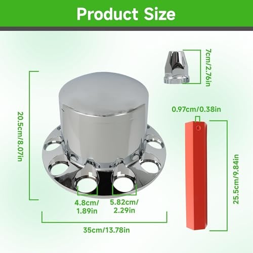 4PCS Rear Wheel Axle Hub Cover Kit 33mm Nut Covers Chrome ABS Plastic