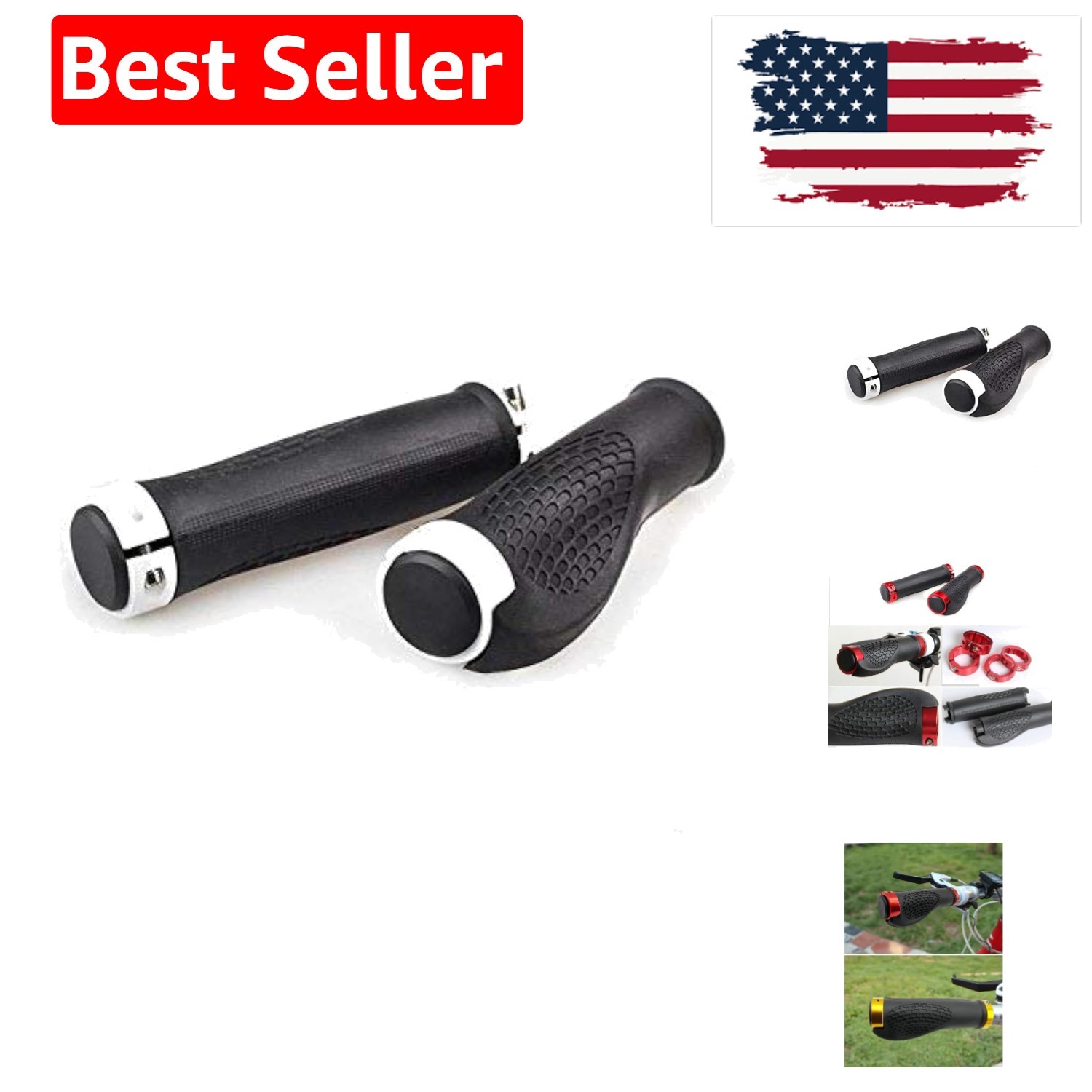 Ergonomic Design Rubber Bike Bicycle Handlebar Comfort MTB Grips Widen Holdin…