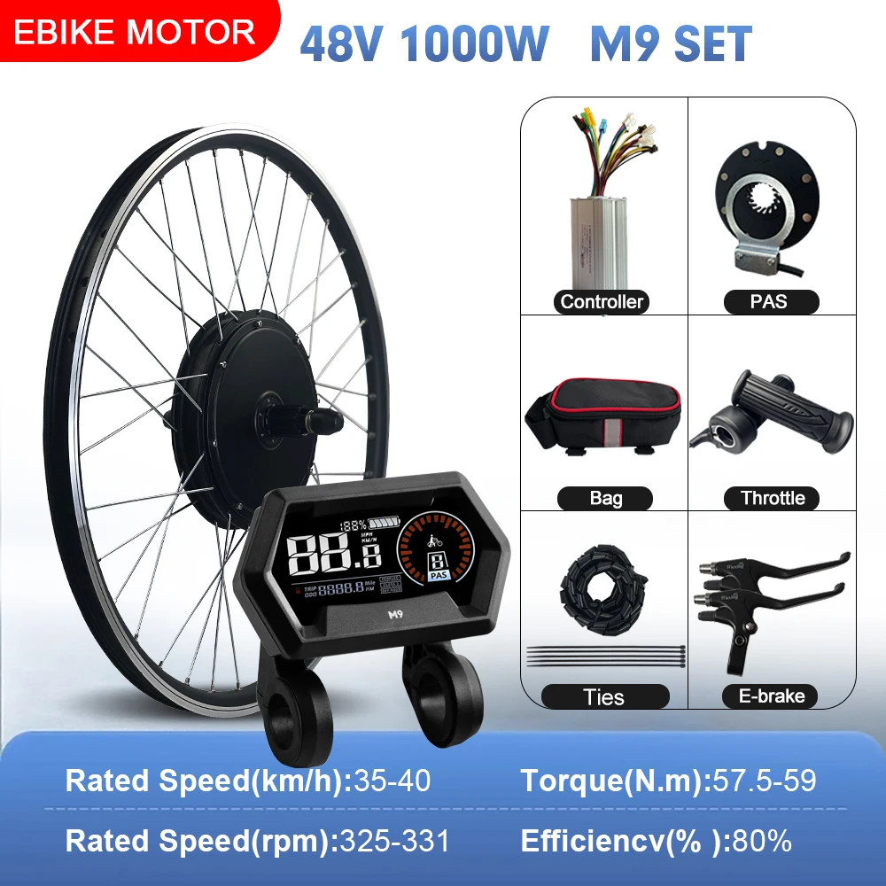 Mountain E-bike Conversion Kit 48V 1000W Brushless Rear Cassette Hub Motor Wheel