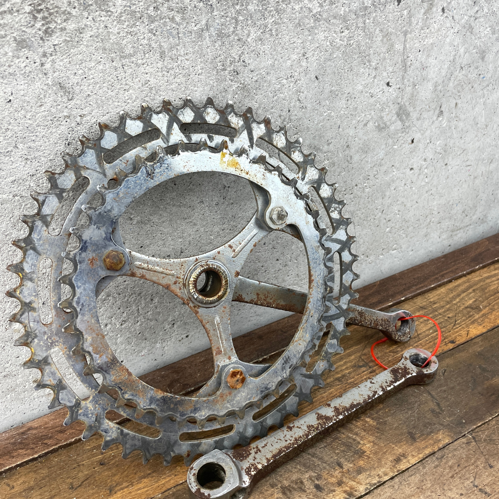 Vintage Raleigh DOUBLE Cottered Crank Set 165 mm Nervar Stamp 50s 60s Steel
