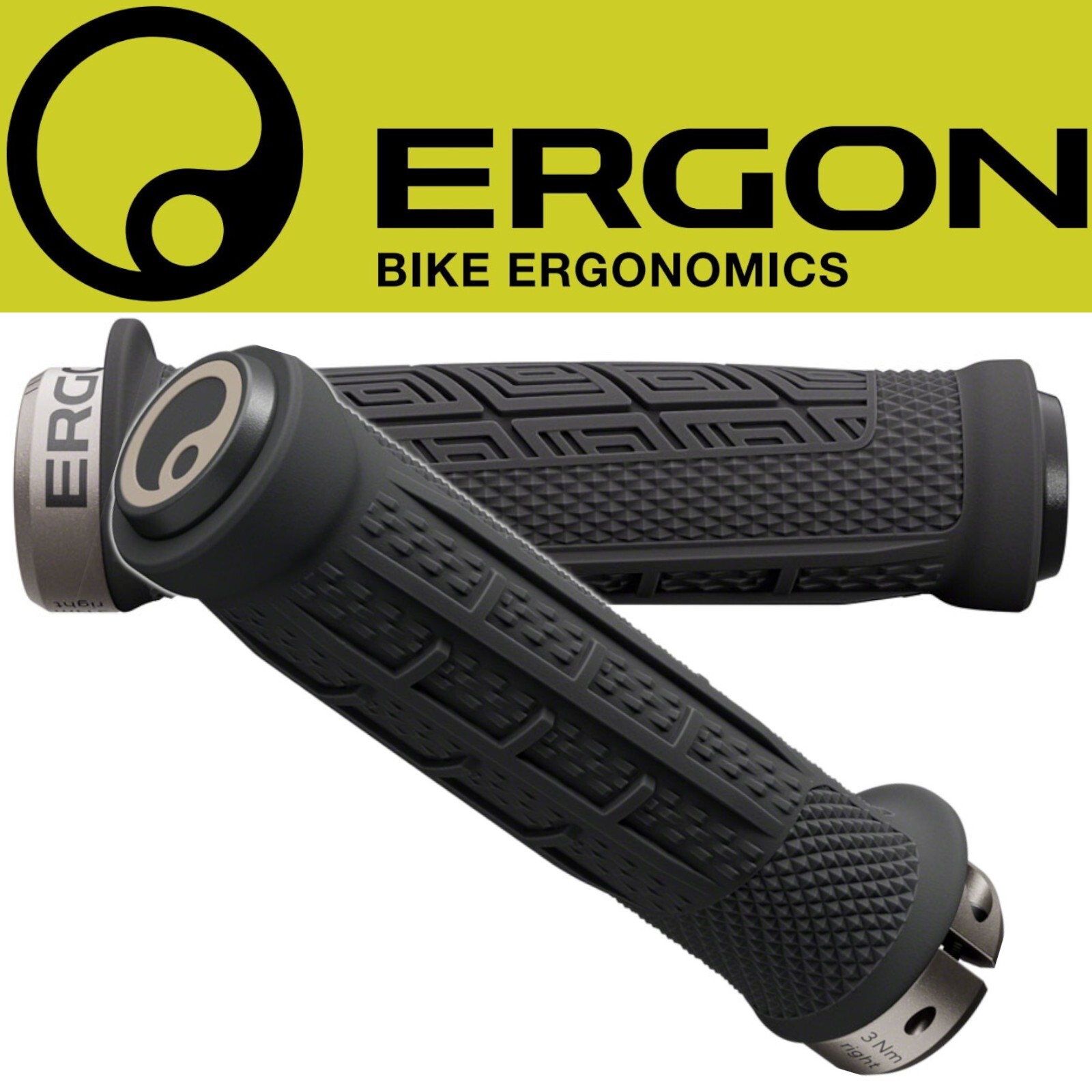 Ergon GDH Team Lock-on Ergonomic Black Grips Downhill Enduro Trail Mountain Bike