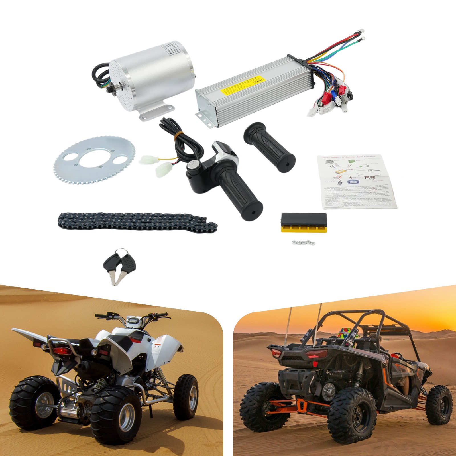 Electric Brushless Motor Kit 48V 2000W DC For E-bike Scooter Bicycle Conversion!