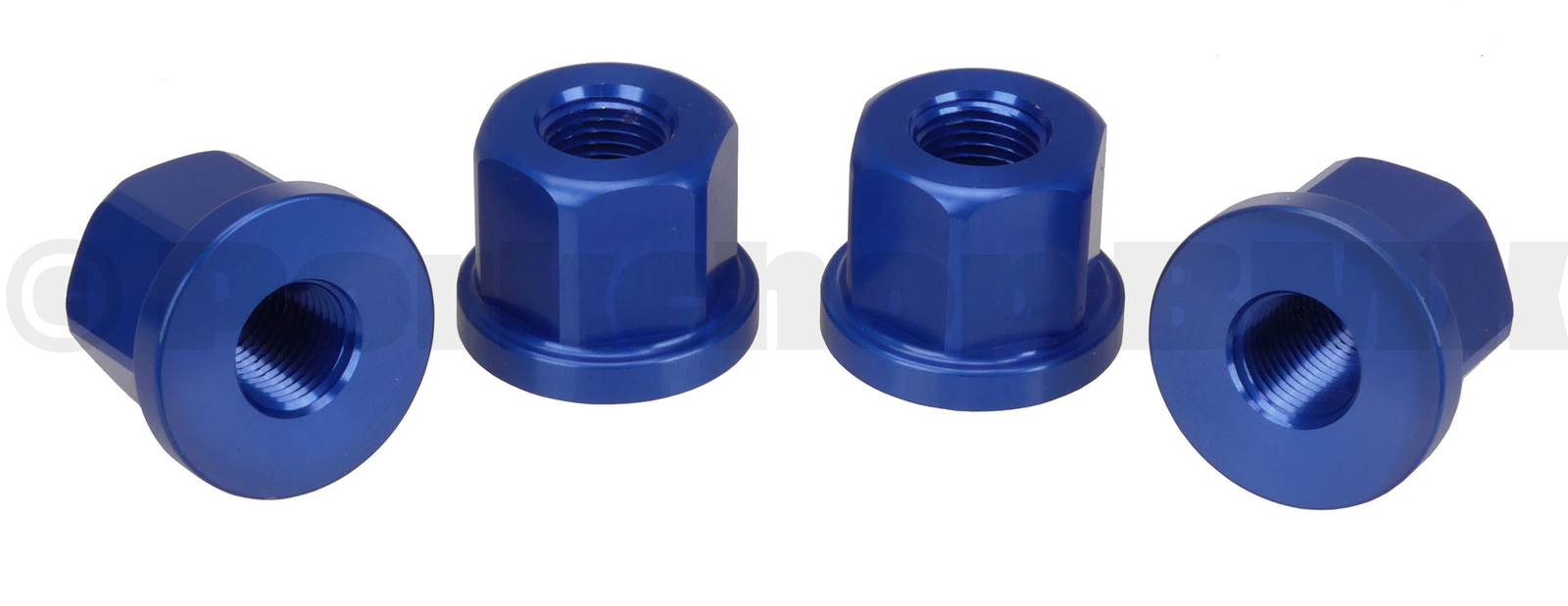 3/8″ X 26T REGULAR axle nut set 7075 aluminum (SET OF 4) COBALT BLUE