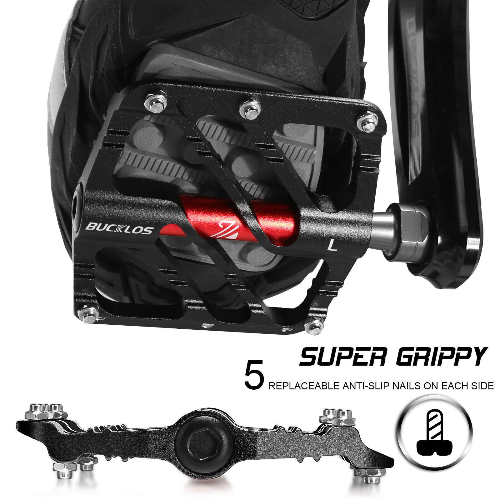3 Bearings Bicycle Pedals Aluminum Mountain BMX Pedal 9/16» Flat Platform Pedal