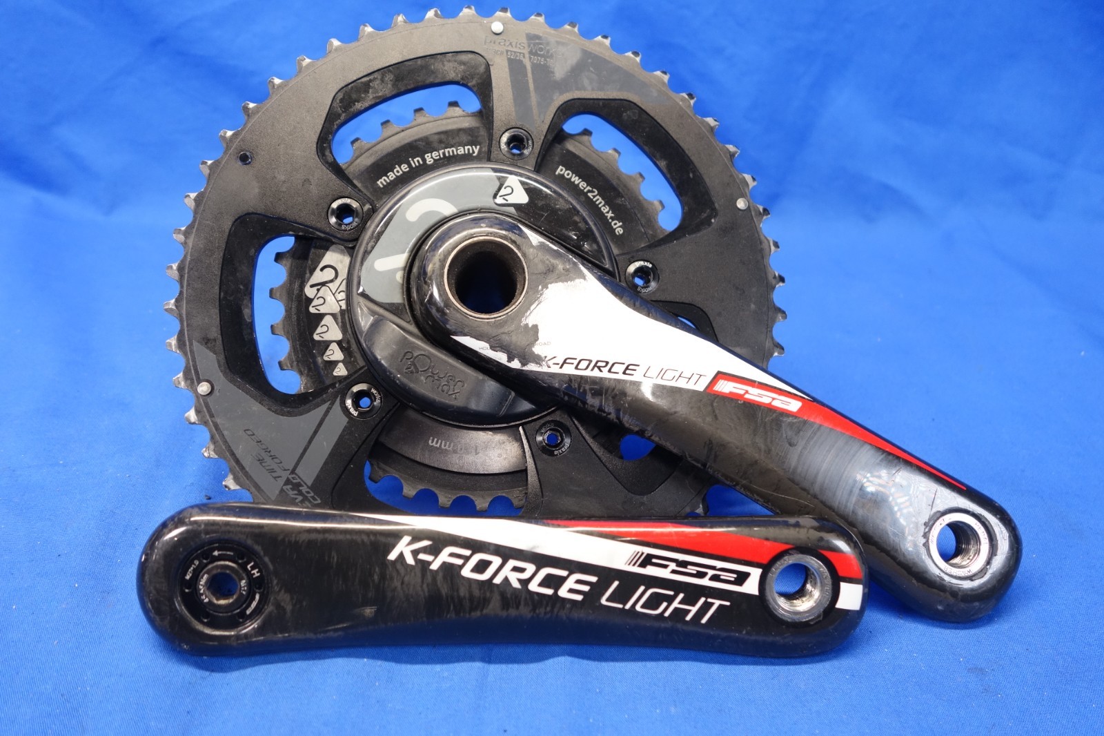 FSA K-Force Light Carbon Road Bike Crankset, 52/36t, 170mm Power2Max Power Meter