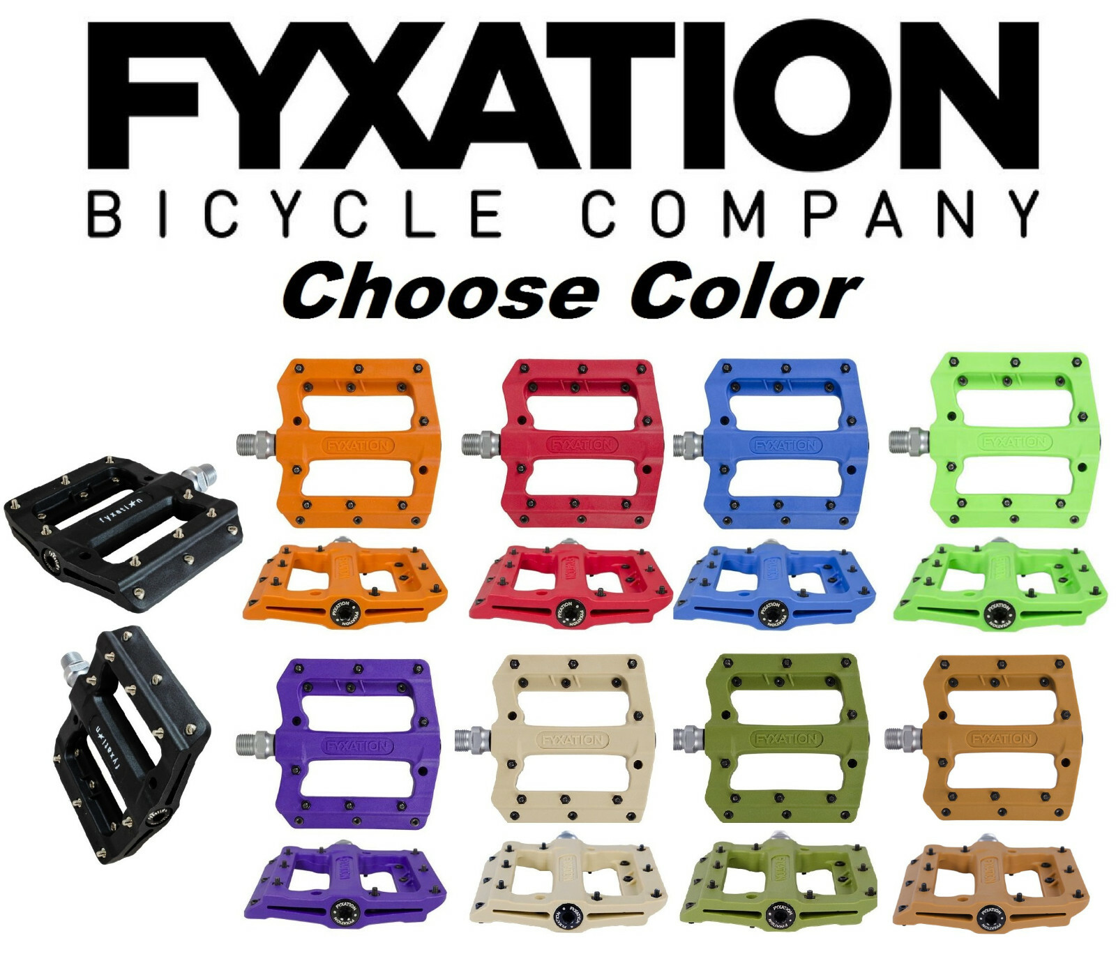 FYXATION Mesa MP MTB Bike Platform Sealed Pedals Face w/Pins fits Race Chester