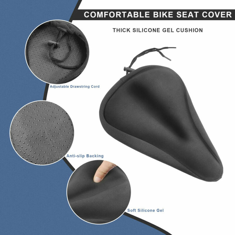 Bicycle Silicone 3D Gel Saddle Seat Cover Comfort Pad Padded Soft Cushion New