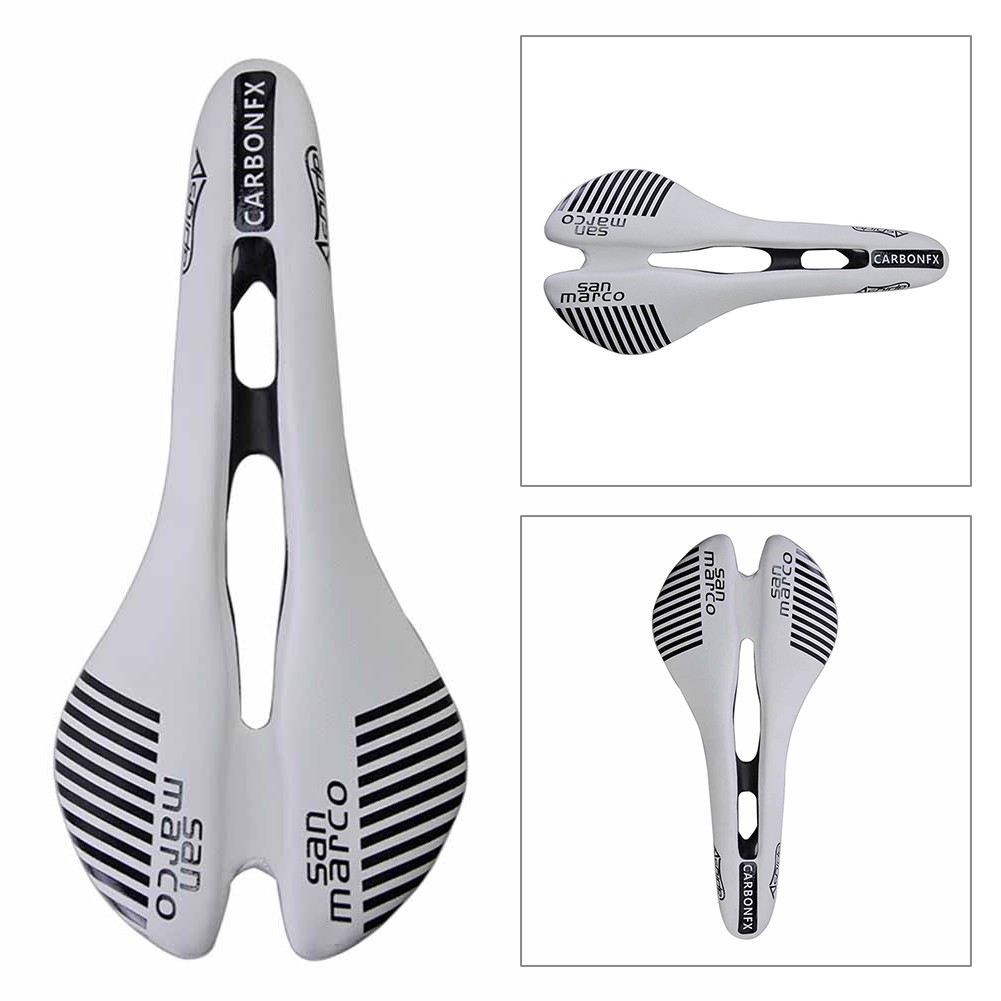 Carbon PV leather Hollow Seat Saddle 278*130mm for MTB Bike Road Bicycle Racing