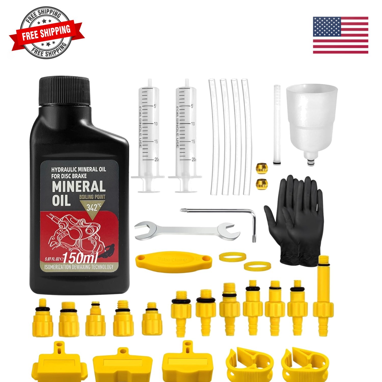 Bicycle Hydraulic Including 150ML Mineral Oil for Shimano,TEKTRO, TRP Hydraul…