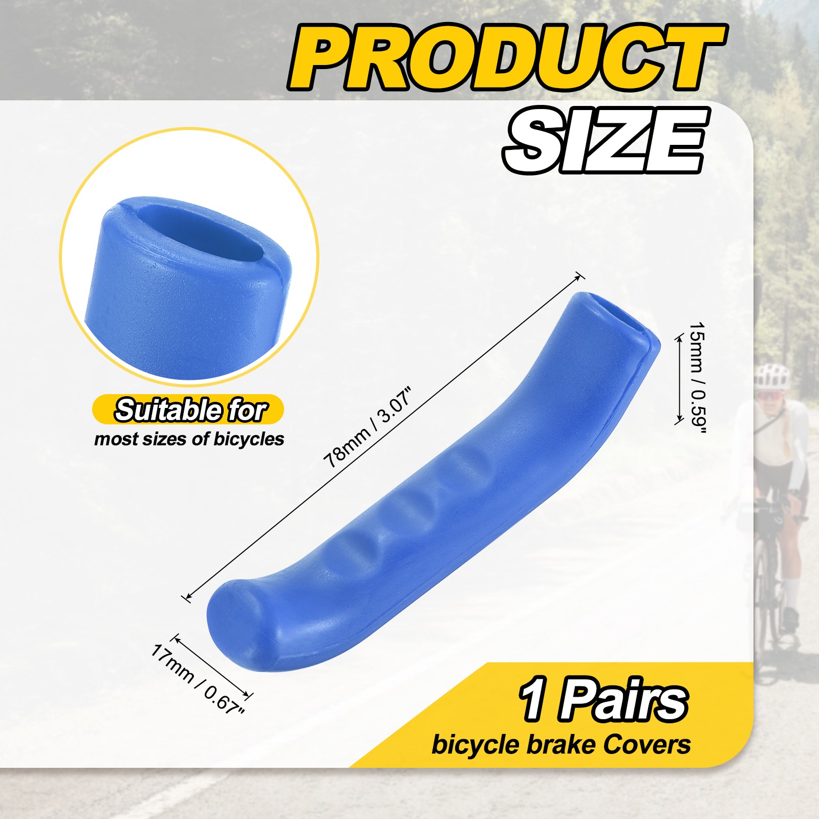 1 Pair Bicycle Brake Lever Covers Brake Grips Silicone Blue