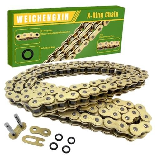 Gold 525 X-Ring Chain2 Links Motorcycle Chain with Connecting 112 links 1