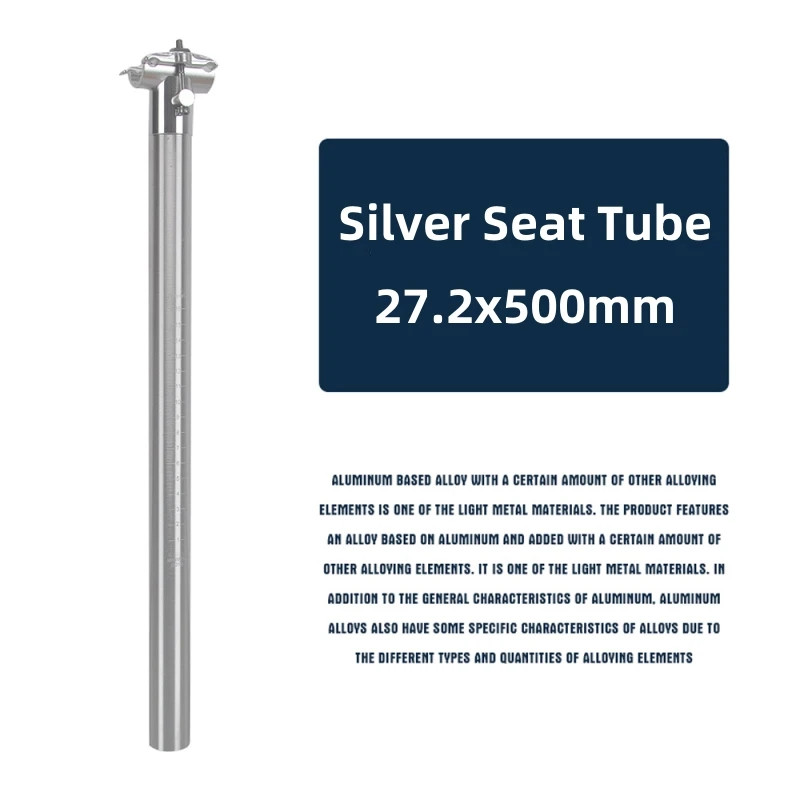 Bike Aluminum Alloy Seat Tube 27.2-33.9mm* 500/580mm Highway Bicycle Seat Pole
