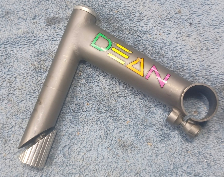 used, DEAN 125mm, 22.2mm dia. Titanium Quill Stem, Fits 26mm Bar Clamp, 1″ Fork
