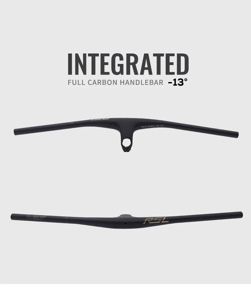 MTB XC Mountain Bike -13 Degree Integrated Carbon Handlebar Flat Bar with Stem