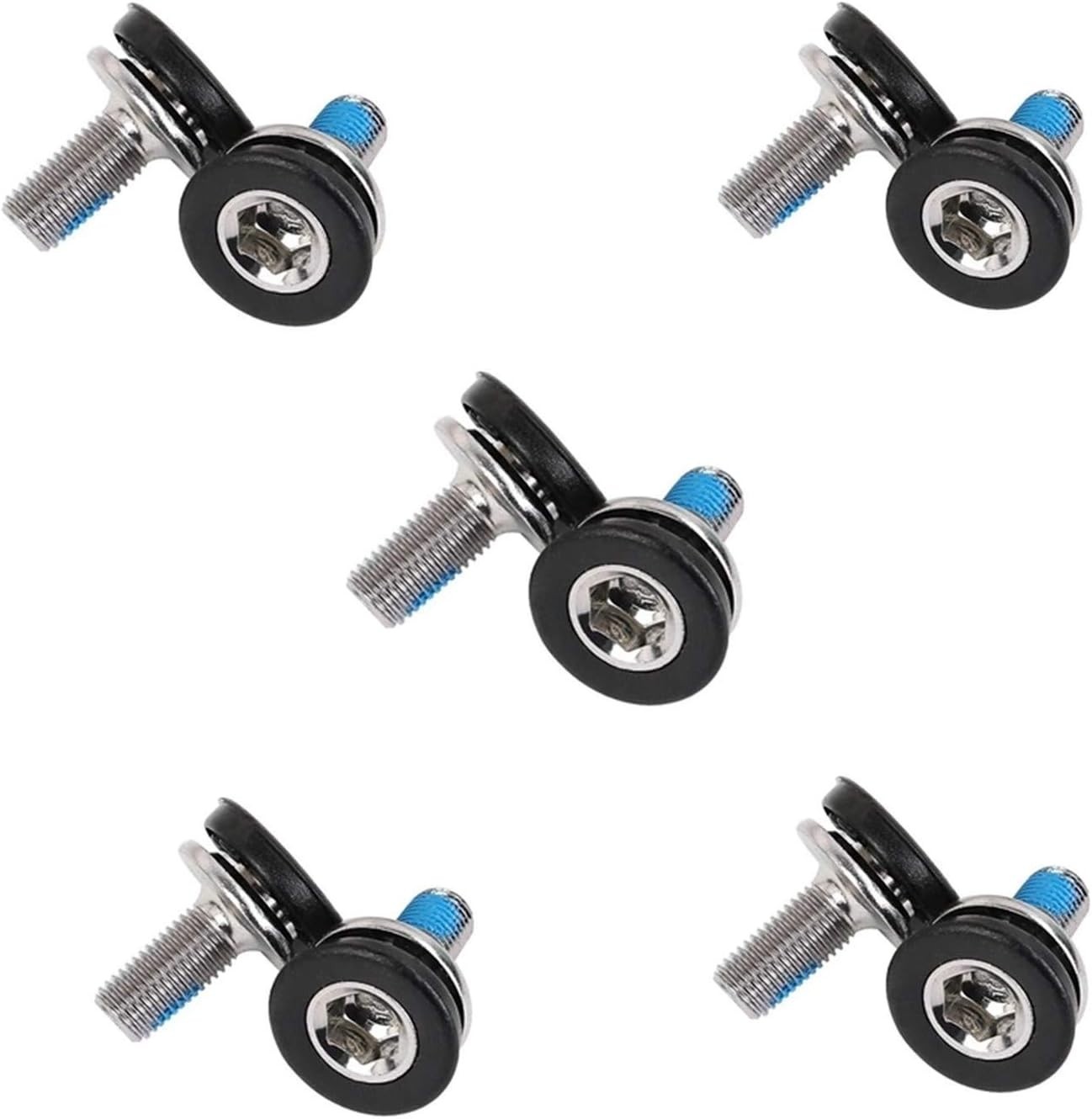 Durable 8mm Hex Crank Arm Bolts for Bicycle Repair – 10 Count in Black/Silver