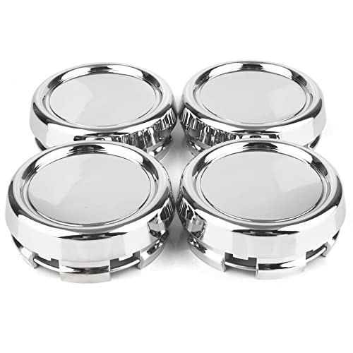 4pcs 79mm Wheel Center Caps for OD: 79mm / 3.11″, ID: 71.6mm / 2.82″ Chrome