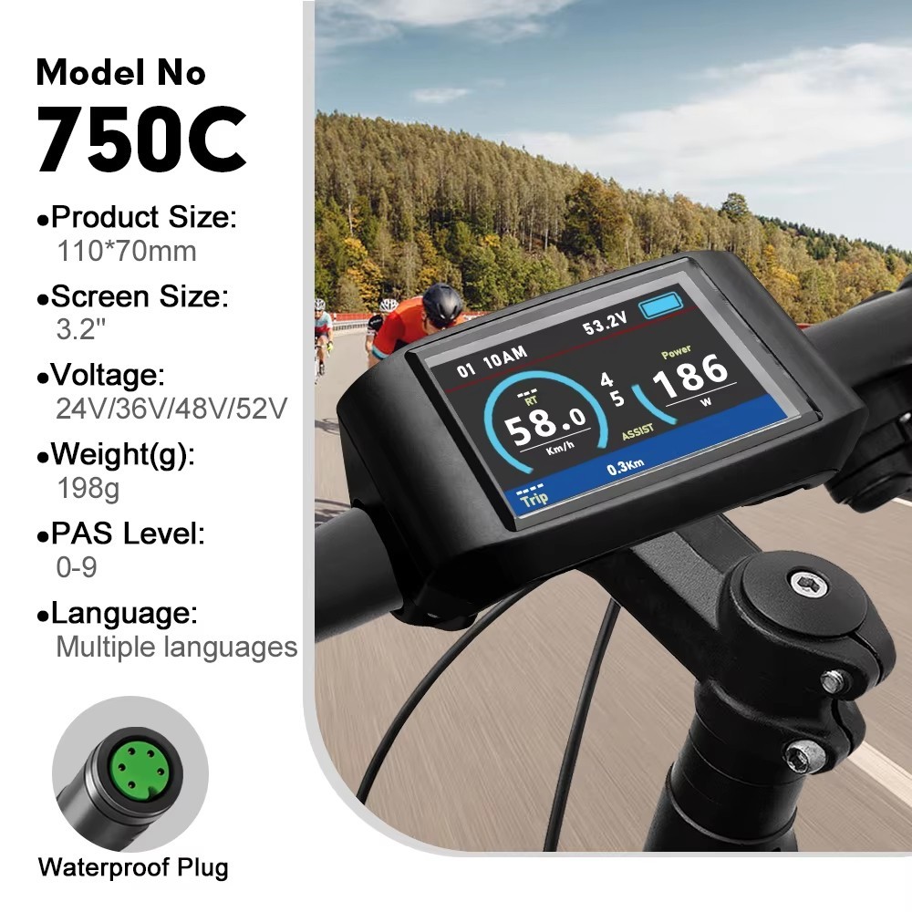 Bafang 750C Display Colorful for BAFANG Mid Drive Motor BBS01 BBS02 BBSHD UART