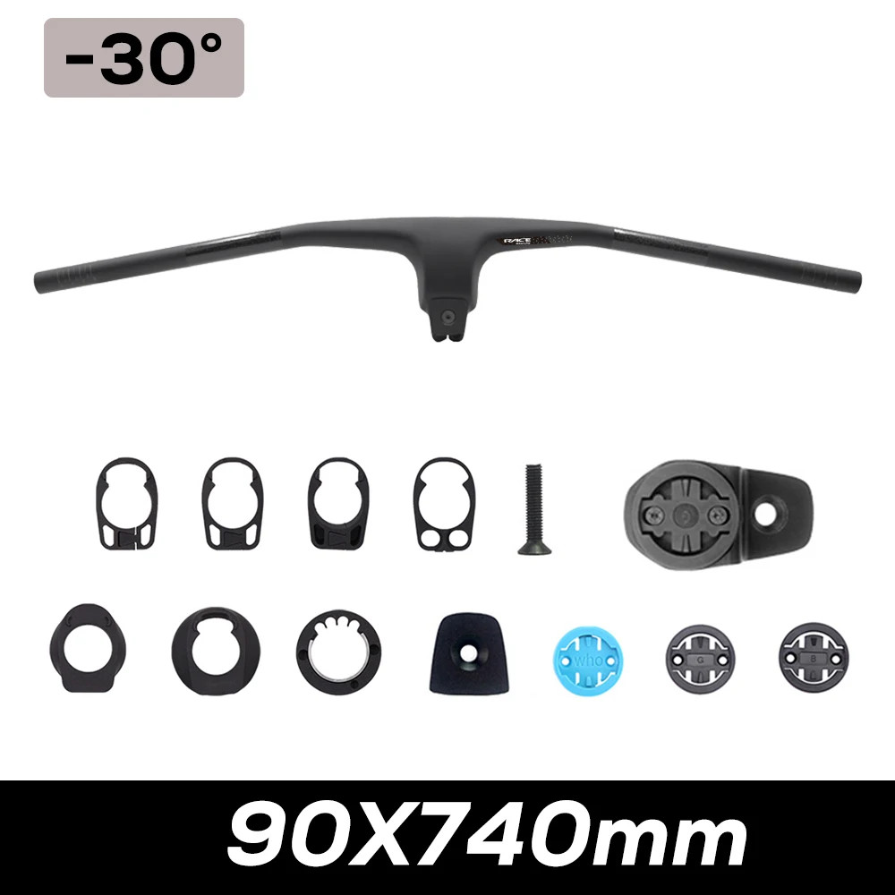 Full Carbon Fiber Mountain Bike Integrated Cockpit -30 Degree Internal Cable