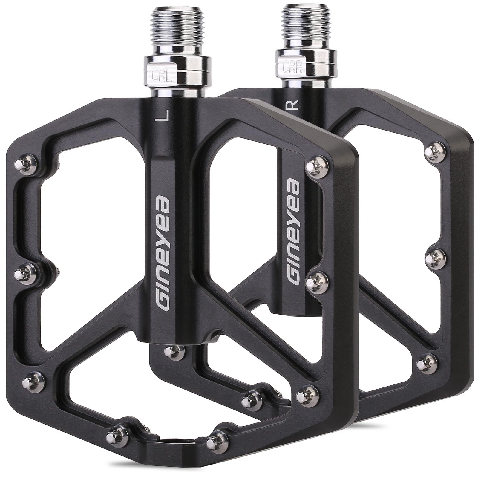 Gineyea Bike Pedals Universal Fit Bicycle Pedals Aluminum 9/16 Sealed Bearing