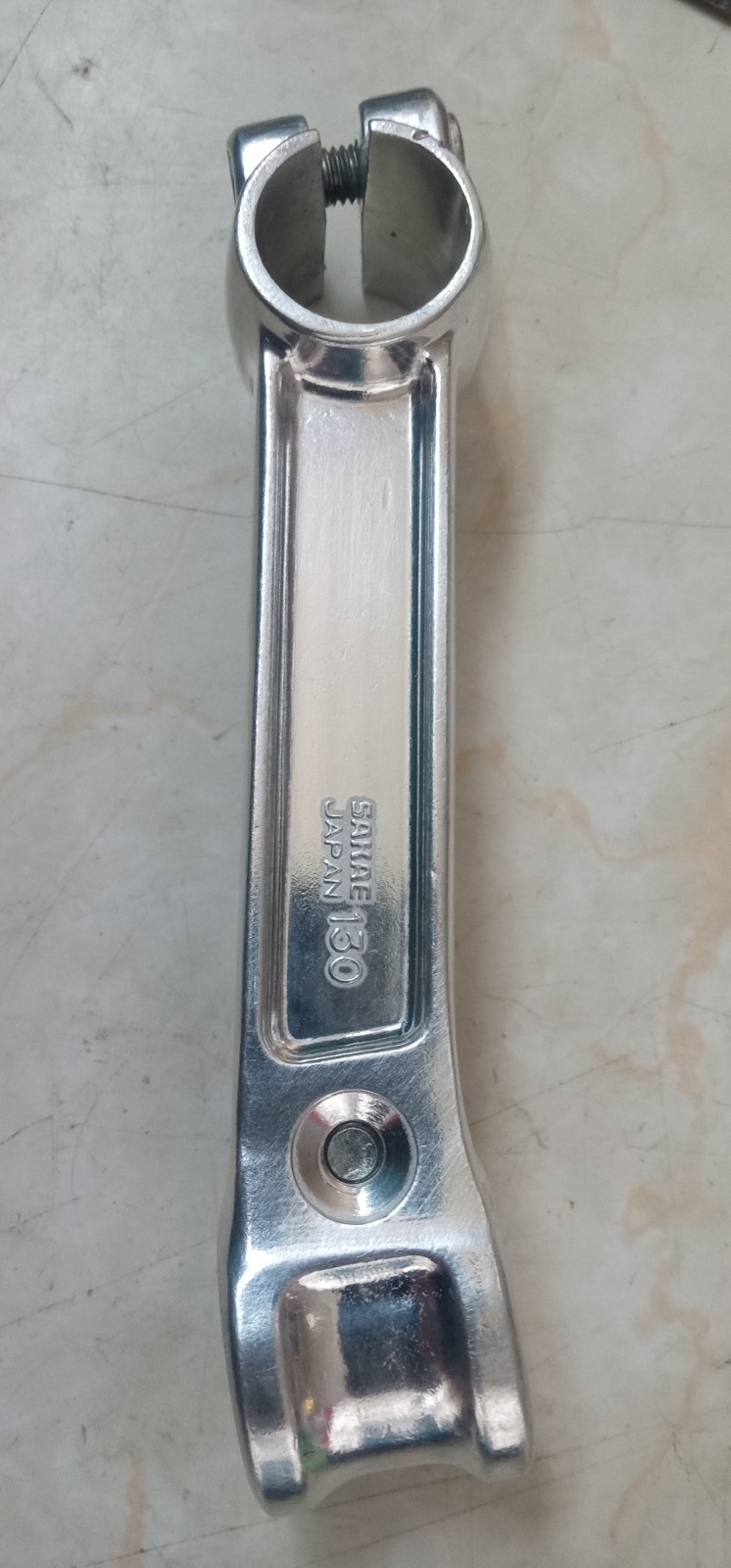 NOS vintage SAKAE I-BEAM MTB STEM 130MM 1-1/8 threadless 25.4MM Silver Japan