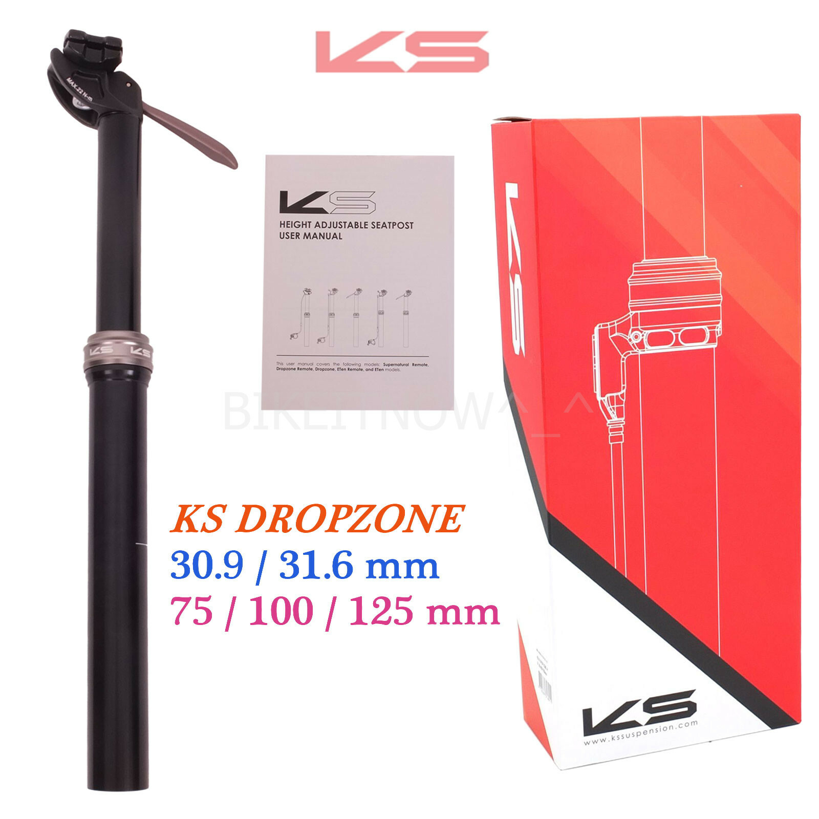 Kind Shock KS Seatpost Dropzone i900 Adjustable MTB Bike Bicycle 30.9/31.6mm