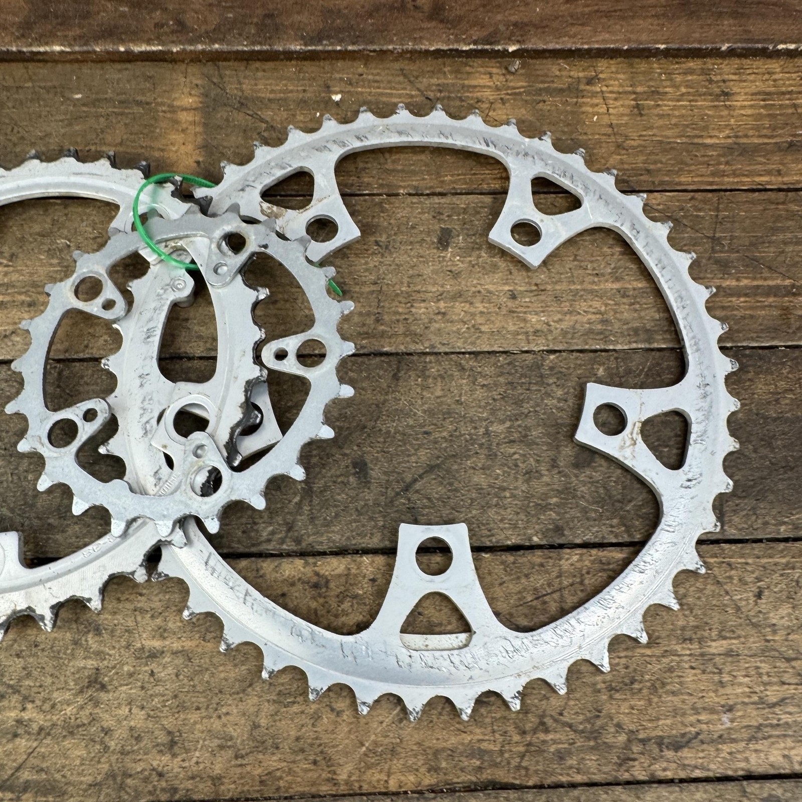 Vintage Shimano SG 46/36/24T Chainring Set 110/74 BCD Silver MTB Triple Deore