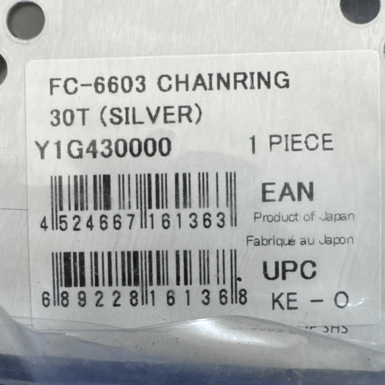 SHIMANO ULTEGRA CHAINRING FC-6703 SG-X 74MM BCD X 30T-D 10 SPD SILVER NIP