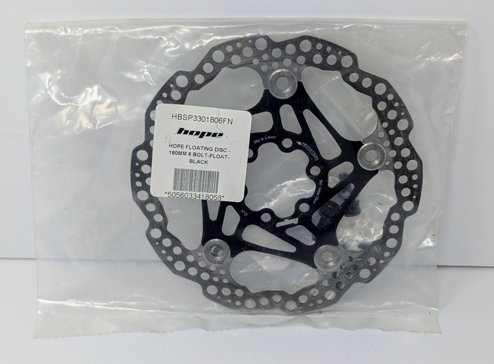 Hope Floating Disc Brake Rotor – 180mm – 6 Bolt – Flat Black!