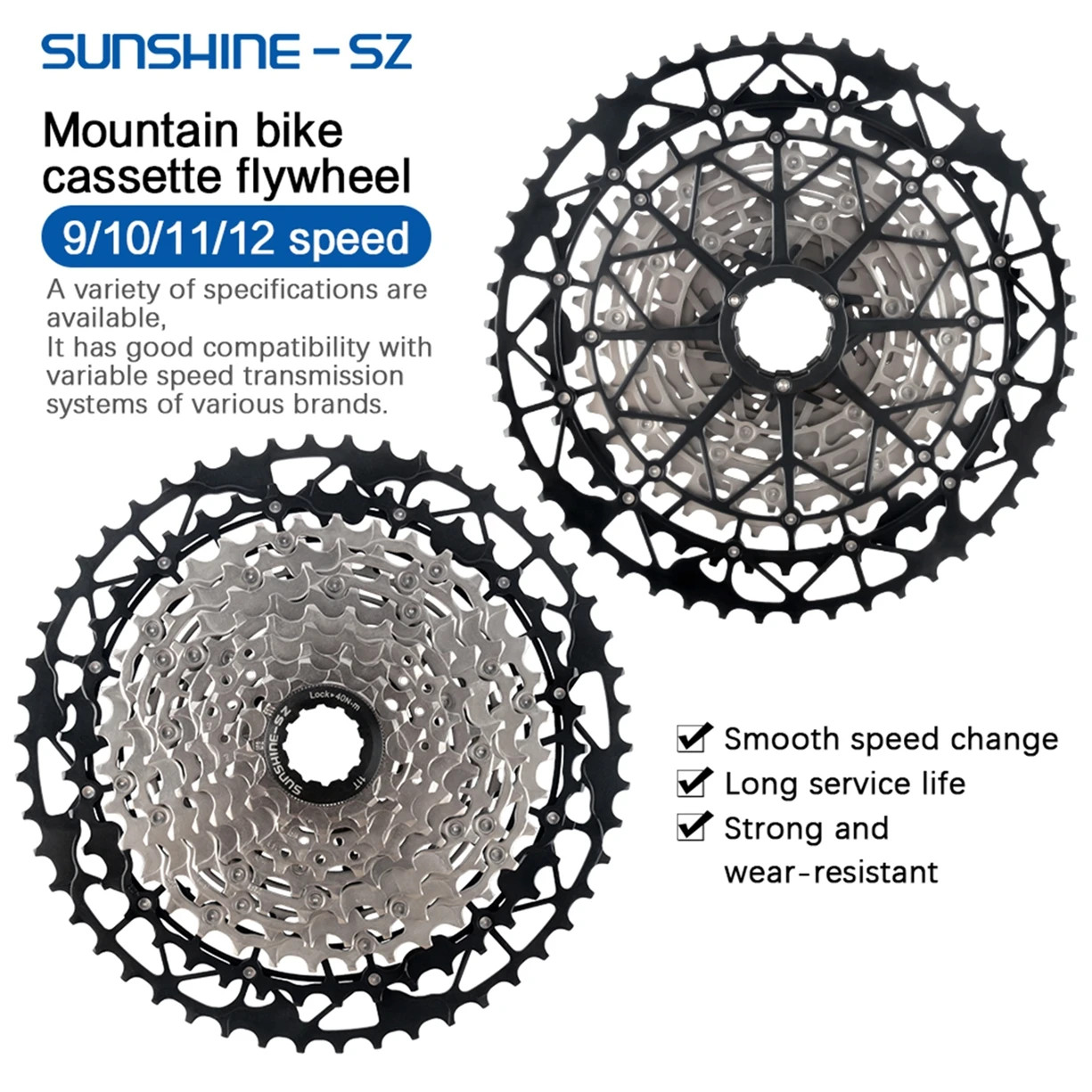 SUNSHINE MTB Cassette 8 9 10 11 12 Speed Mountain Bicycle Freewheel Extra Light