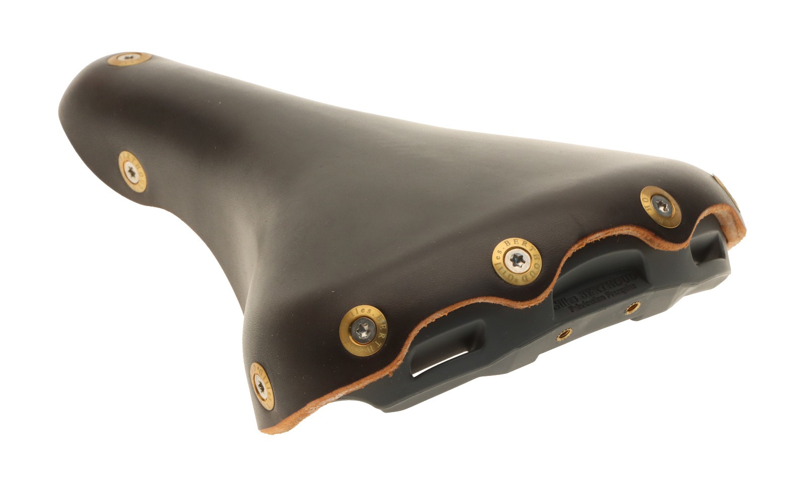 Gilles Berthoud Marie Blanque Saddle Steel Rails Hard Leather Black NEW NOS