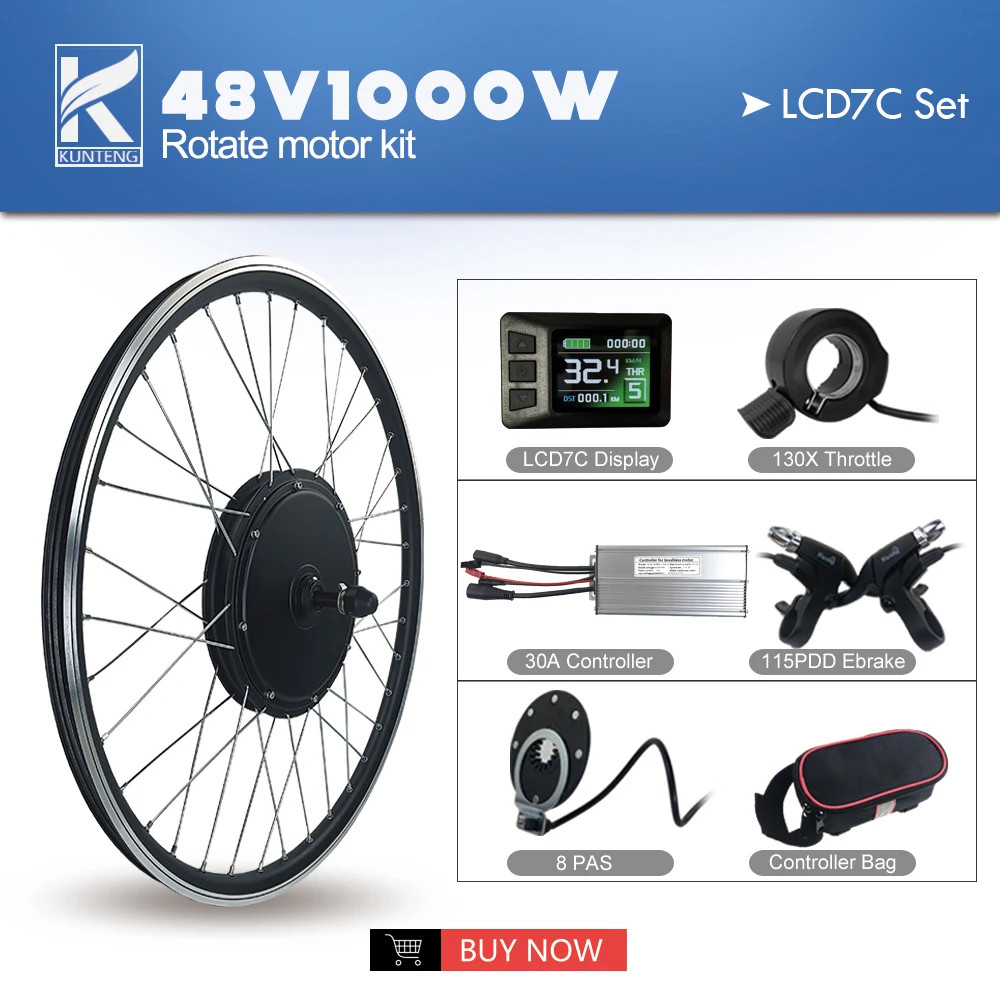 Electric Bicycle Conversion Kit 48V 1000W Rear Rotate Hub Motor Wheel