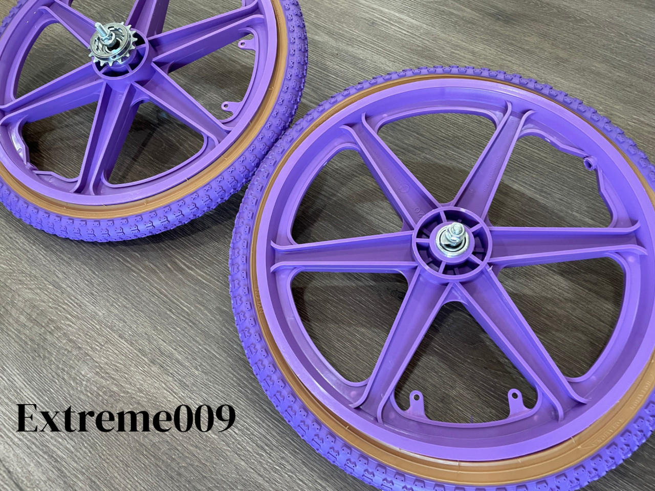 20″ Bicycle Mag Wheels Set PURPLE BMX Bike with 20×1.75 Comp PURPLE tires