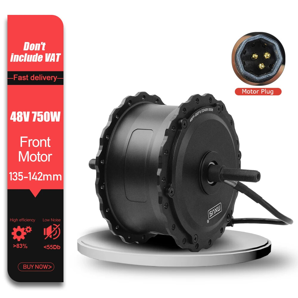 20 24 26er Snow Ebike Fat Motor 48V 750W Brushless Gear Front Rear Hub Motor